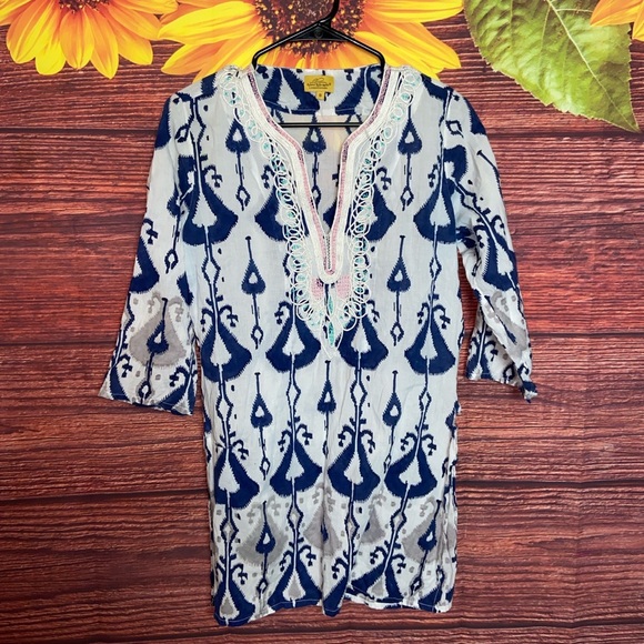 🎉ON SALE🎉Roberta roller Rabbit by RobertaFreymann tunic mini embroidered dress - Picture 1 of 6
